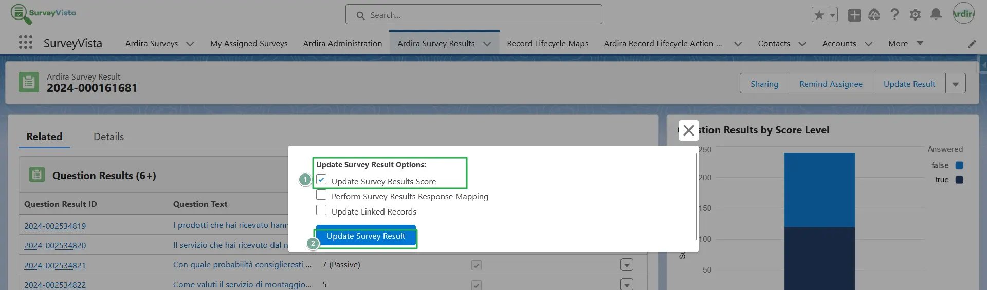 Updating Scores for Completed Surveys - SurveyVista