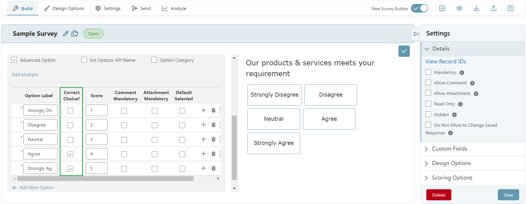 Question and Survey Score Calculation - SurveyVista