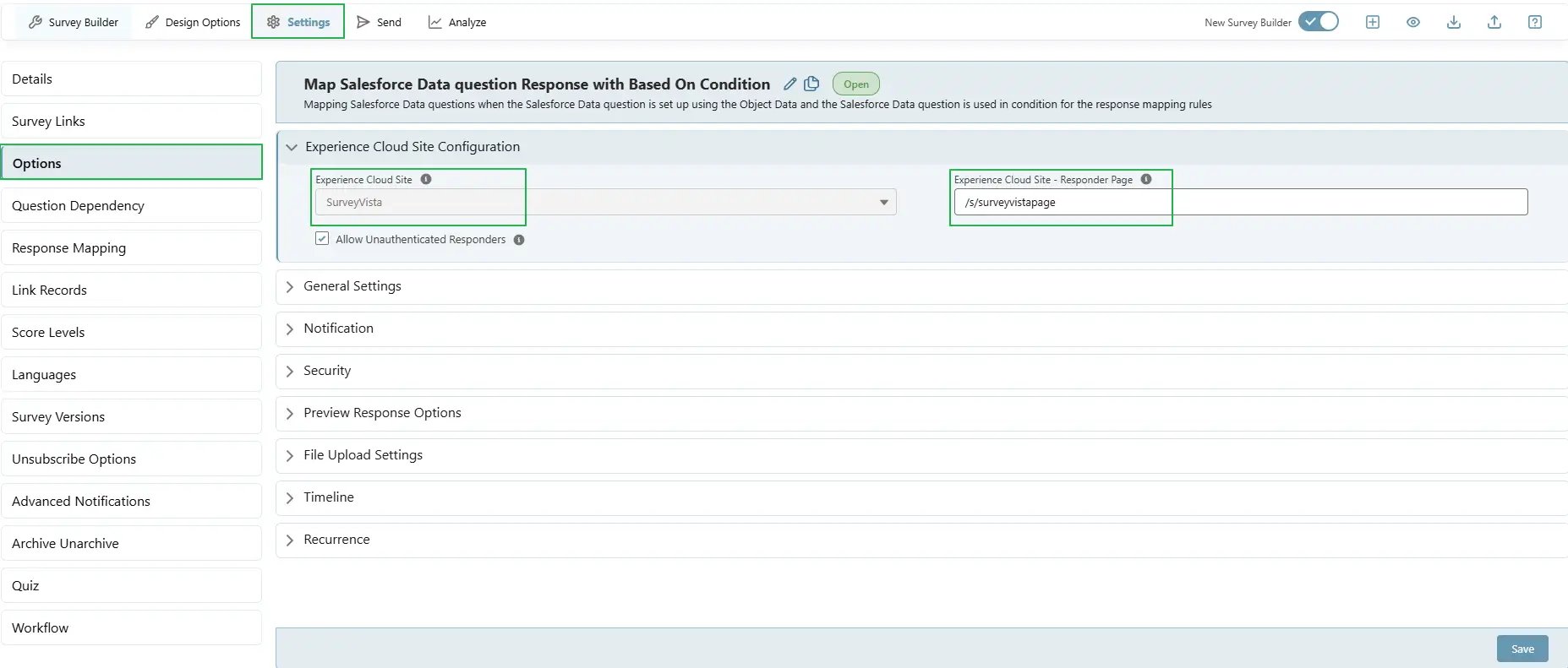 Map Salesforce Data question Response with Based On Condition