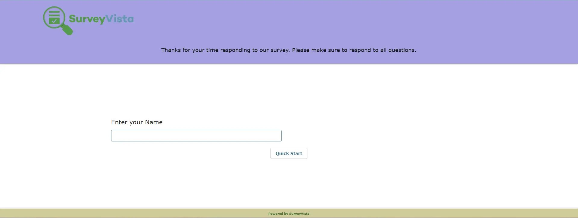 Landing Page (aka Welcome Page) - SurveyVista