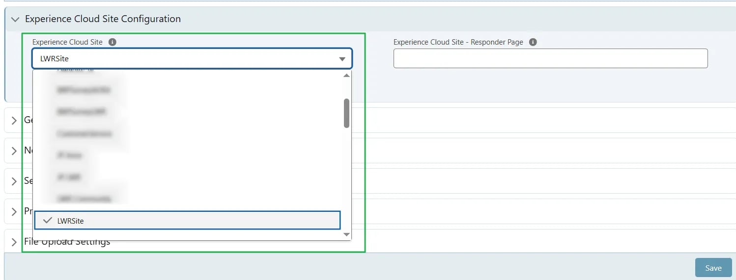 Enable Survey Access for Experience site