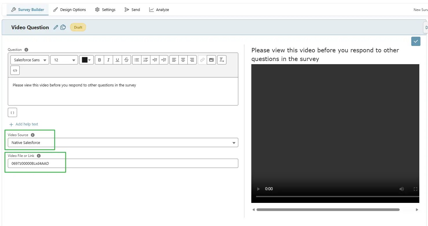 Video Question - SurveyVista