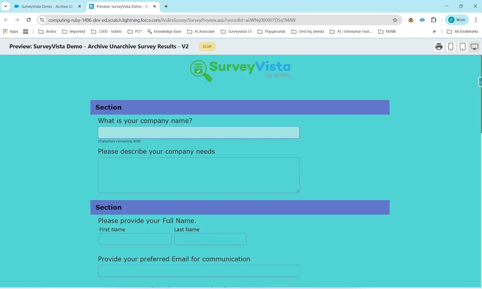 Survey Preview - SurveyVista
