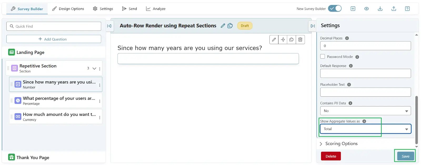 Configuring Auto-Row Rendering in Repeat Sections