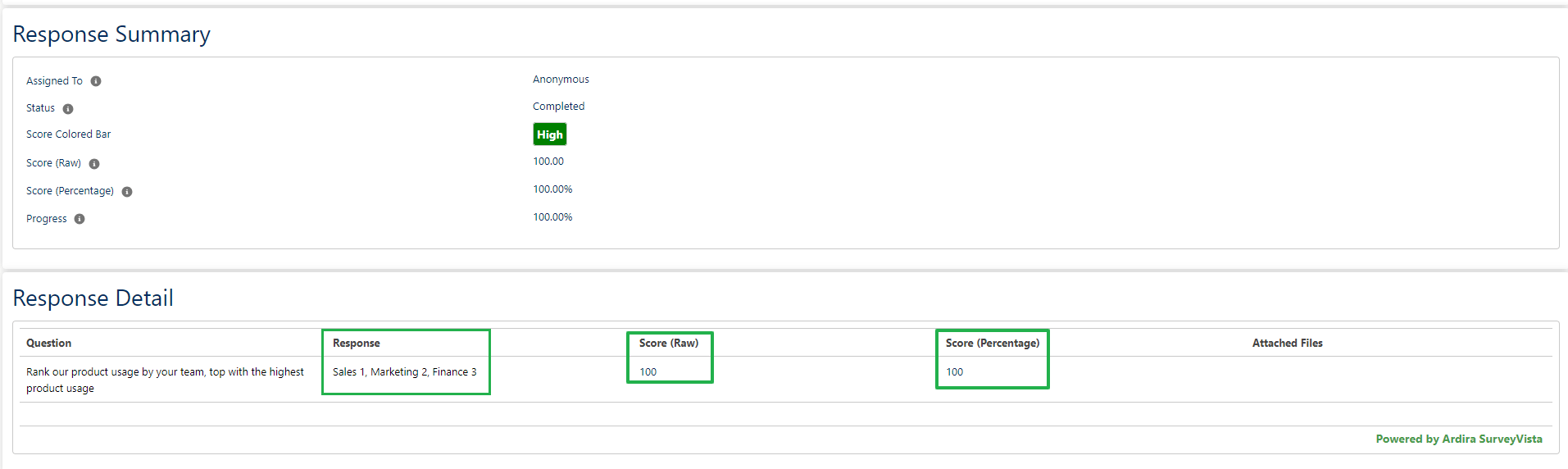 Question and Survey Score Calculation - SurveyVista