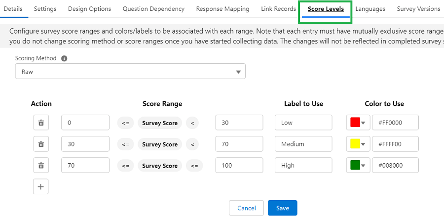 Survey Scoring - SurveyVista